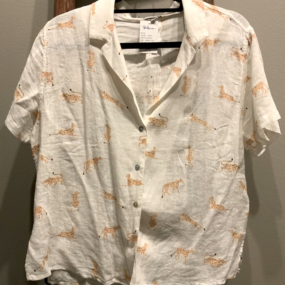Rails Jaguar Print Linen Top